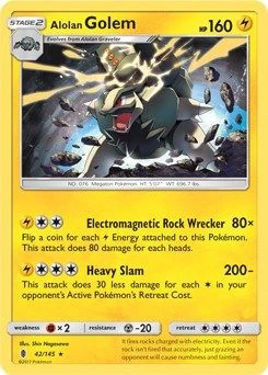 Alolan Golem - 42/145 (Cosmos Holo)