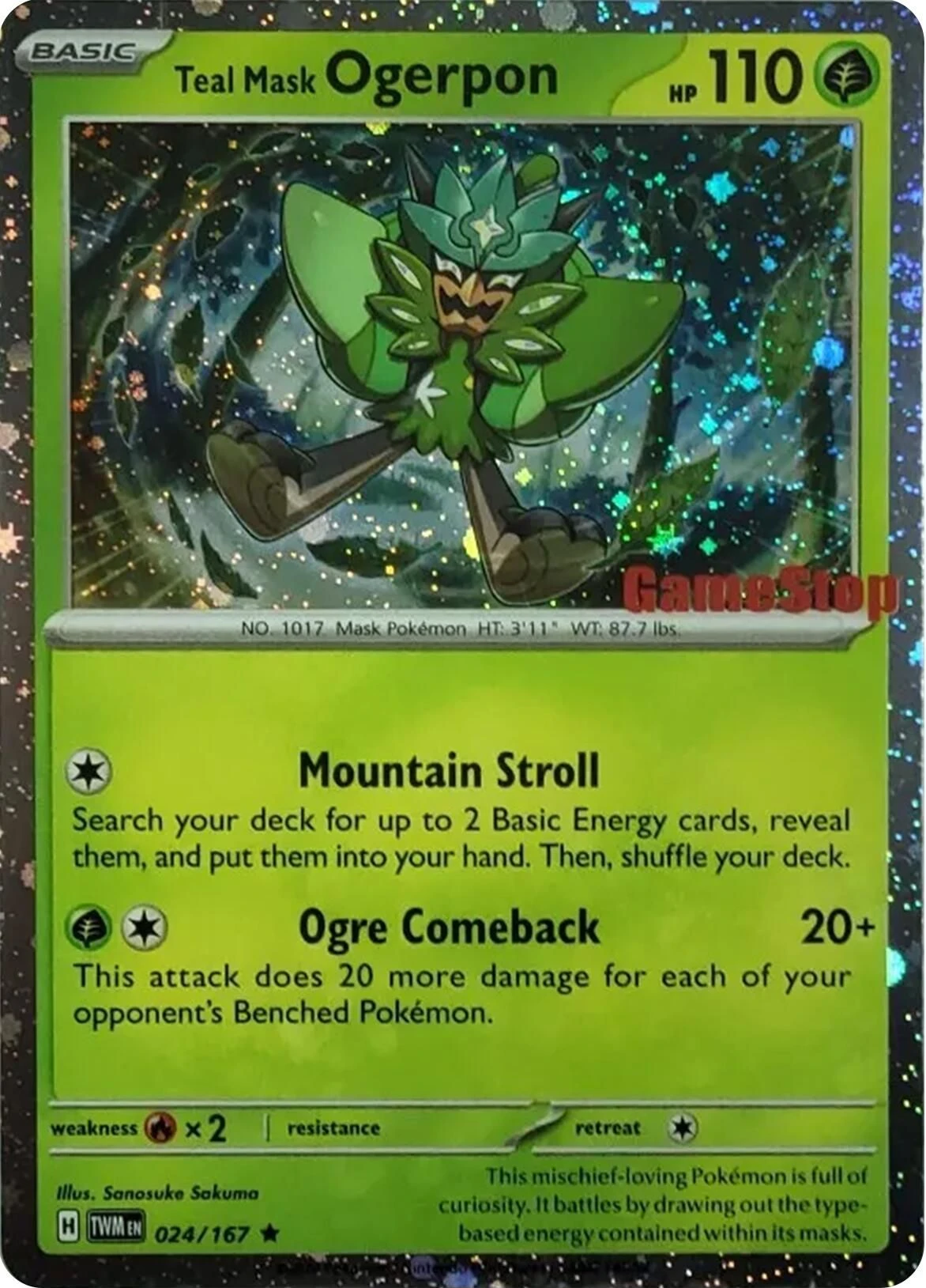 Teal Mask Ogerpon (Cosmos Holo) (Gamestop Exclusive)