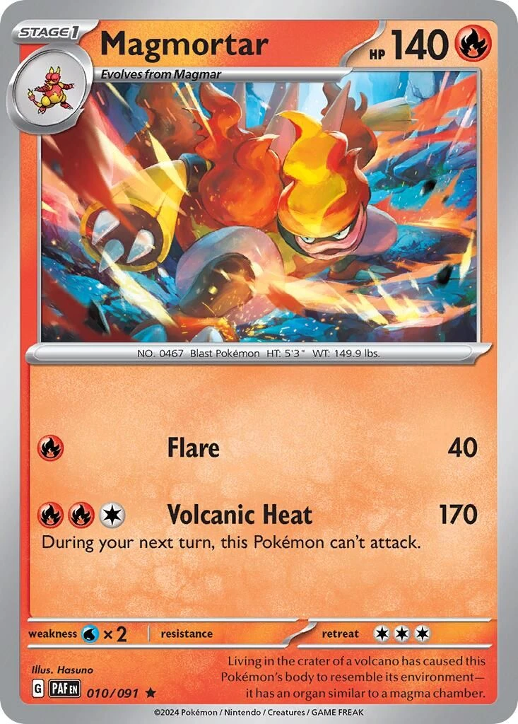 Magmortar - 010/091 (Paldean Fates)