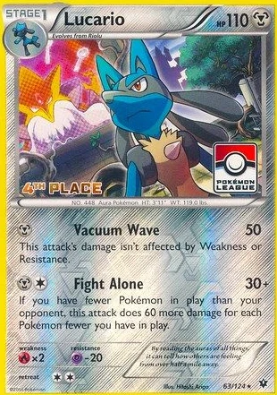 Lucario - 63/124 (Pokemon League) [4th Place]