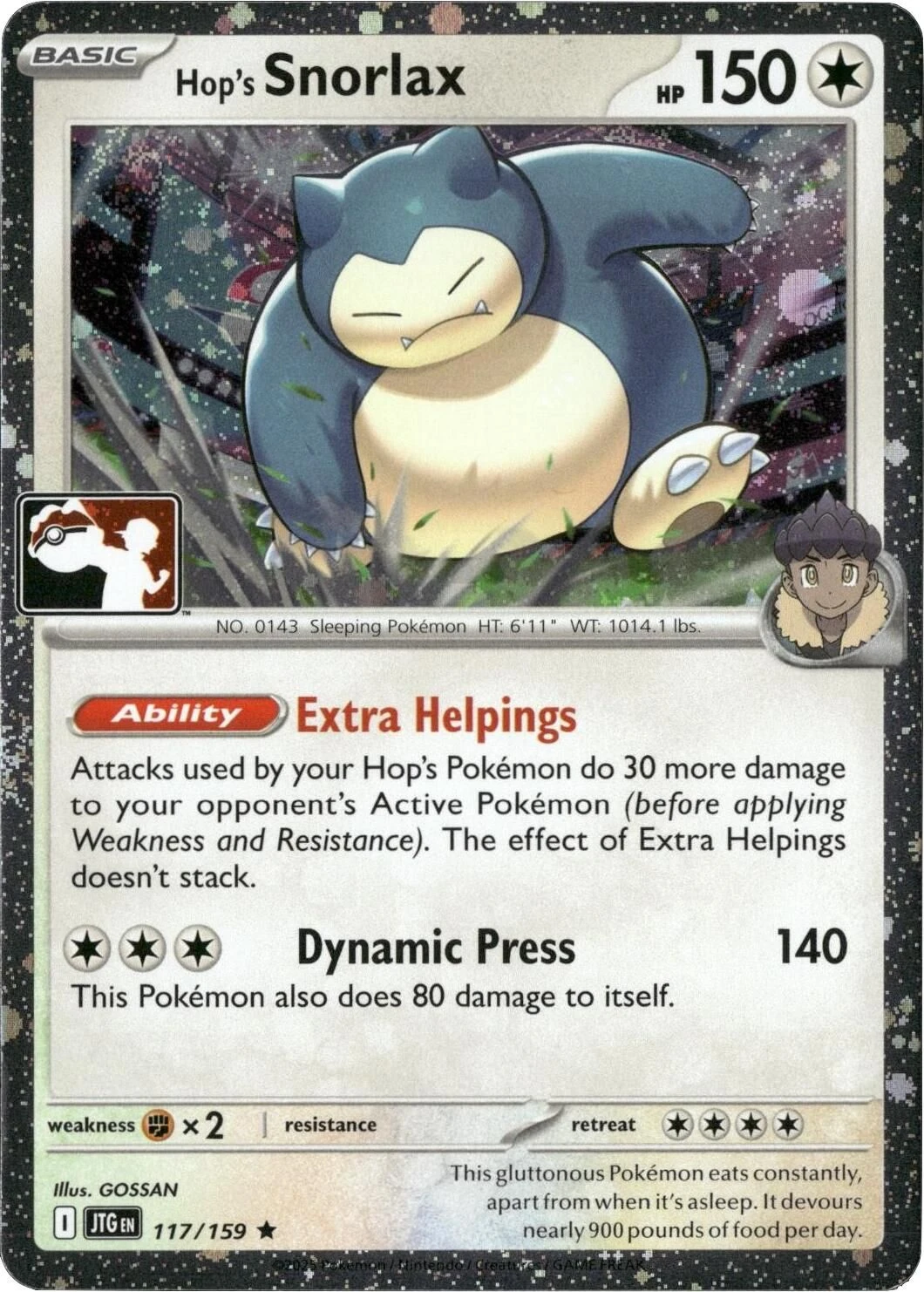 Hop's Snorlax - 117/159 (Cosmos Holo)