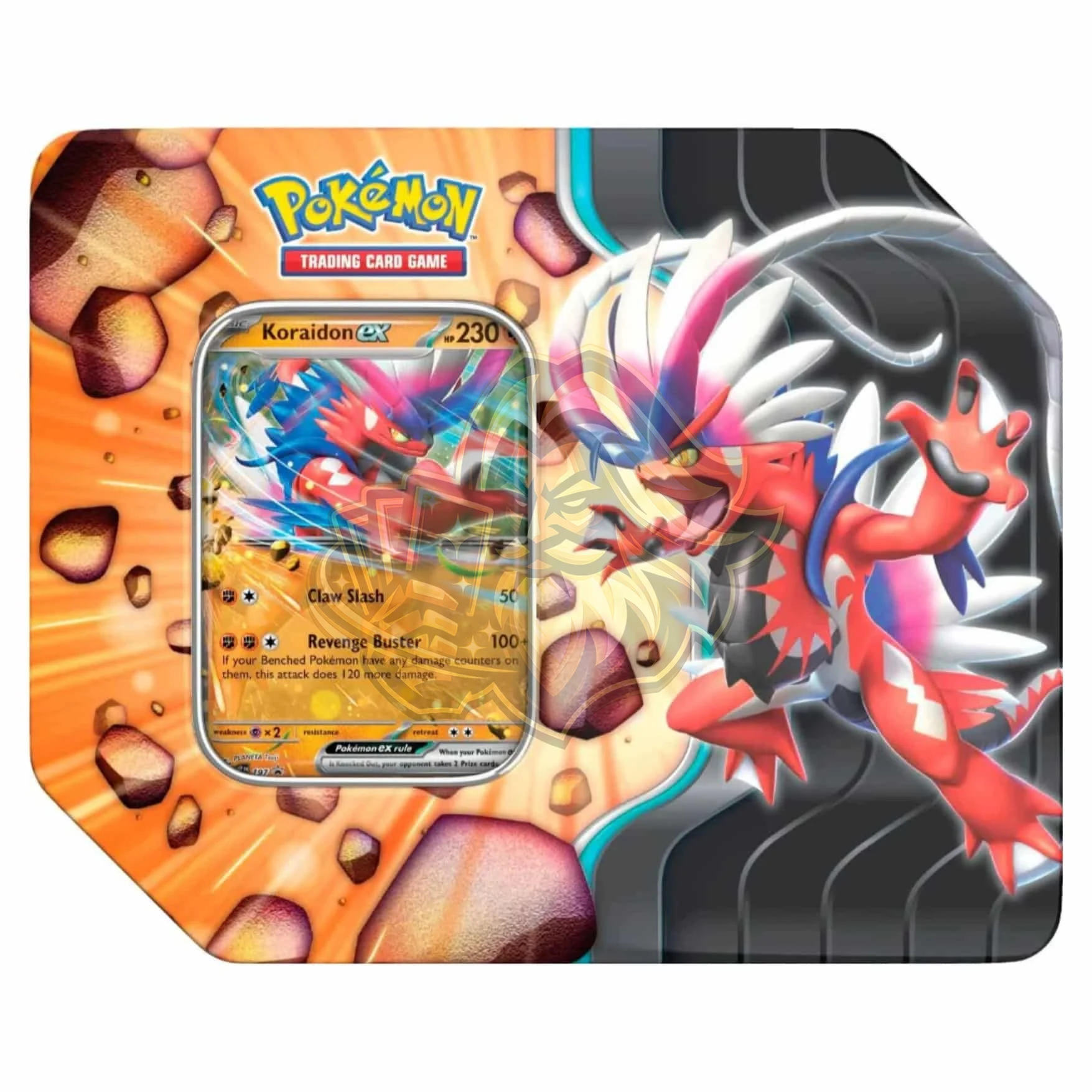 Pokémon Slashing Legends Koraidon ex Tin Inglés