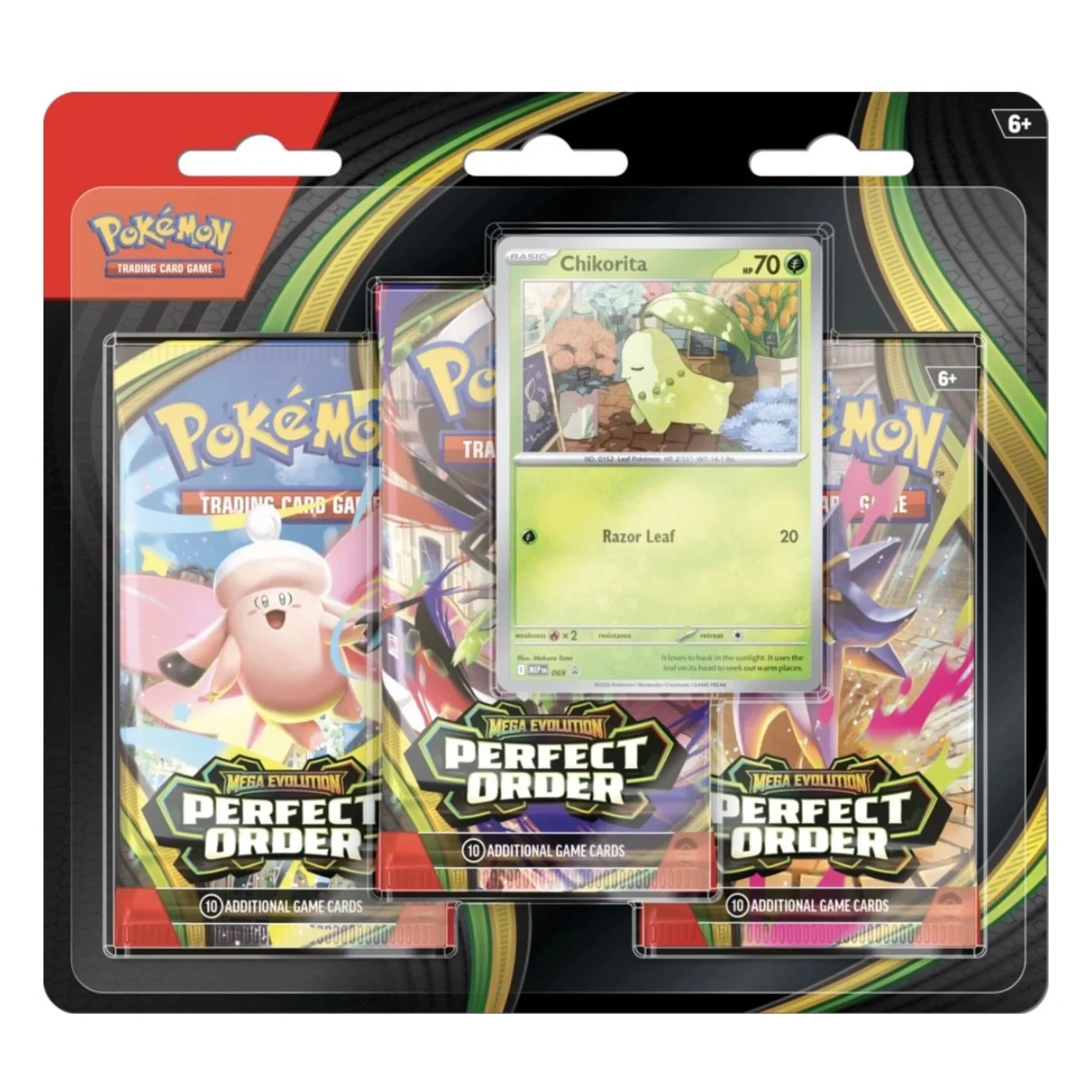 Mega Evolution Perfect Order - 3 Pack Blister - Español (Chikorita)