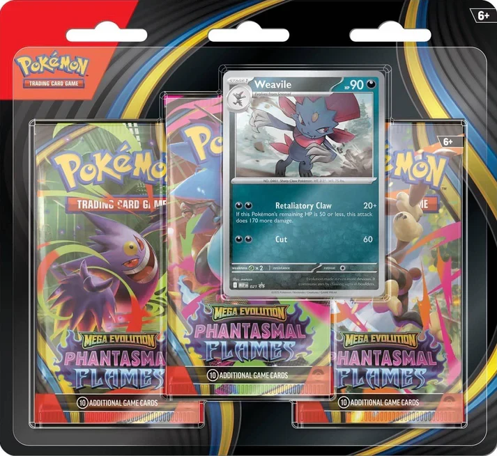 Mega Evolution Phantasmal Flames – 3 Pack Blister - Español