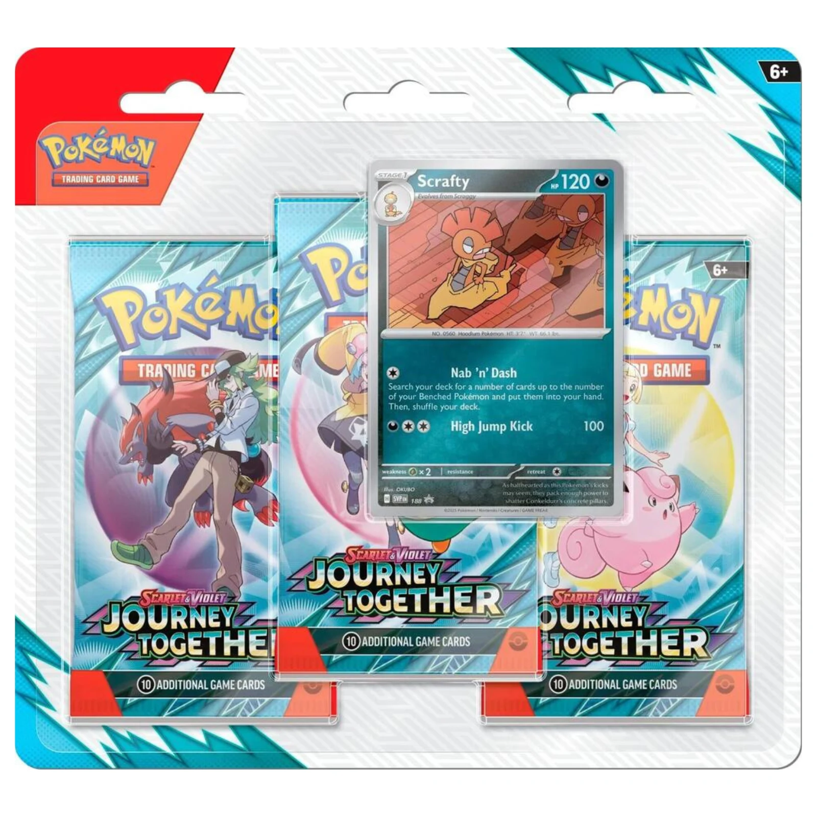 Scarlet & Violet: Journey Together - 3 Pack Blister - Inglés (Scrafty) - Español