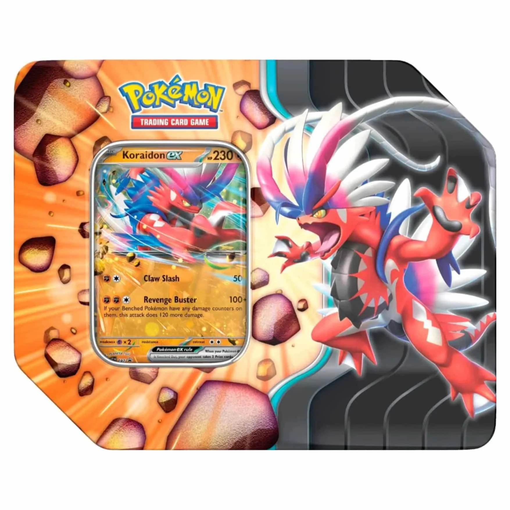 Pokémon Slashing Legends Koraidon ex Tin Inglés