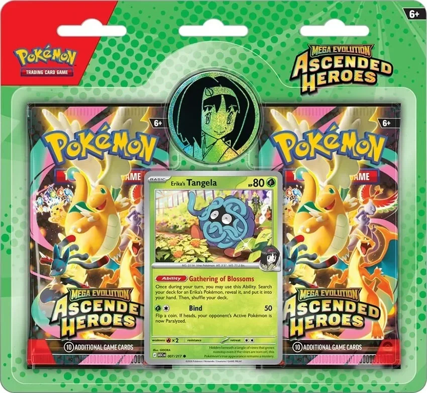Pokémon TCG: Mega Evolution—Ascended Heroes 2-Pack Collection Case (Erika) - Inglés